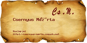 Csernyus Márta névjegykártya