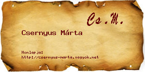 Csernyus Márta névjegykártya