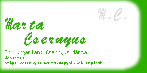 marta csernyus business card
